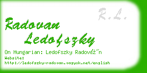 radovan ledofszky business card